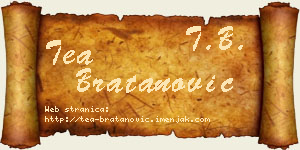 Tea Bratanović vizit kartica